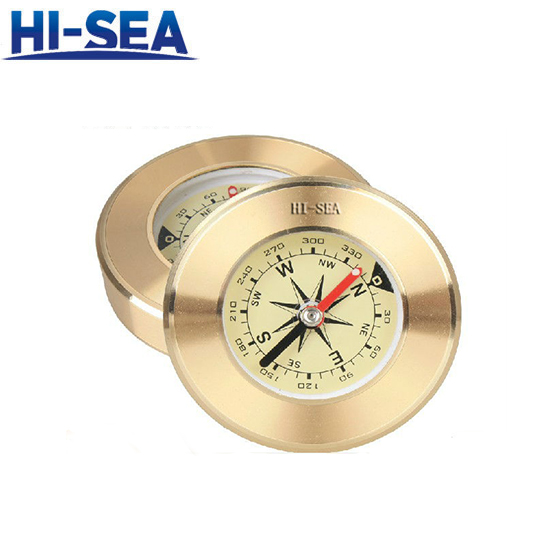 Brass Compass with Wooden Box